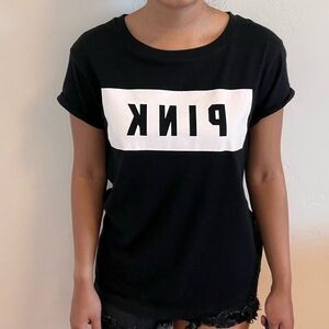 PINK Black T-shirt size XS very comfortable cotton material